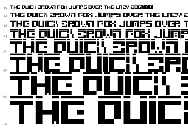 Square 23 font waterfall